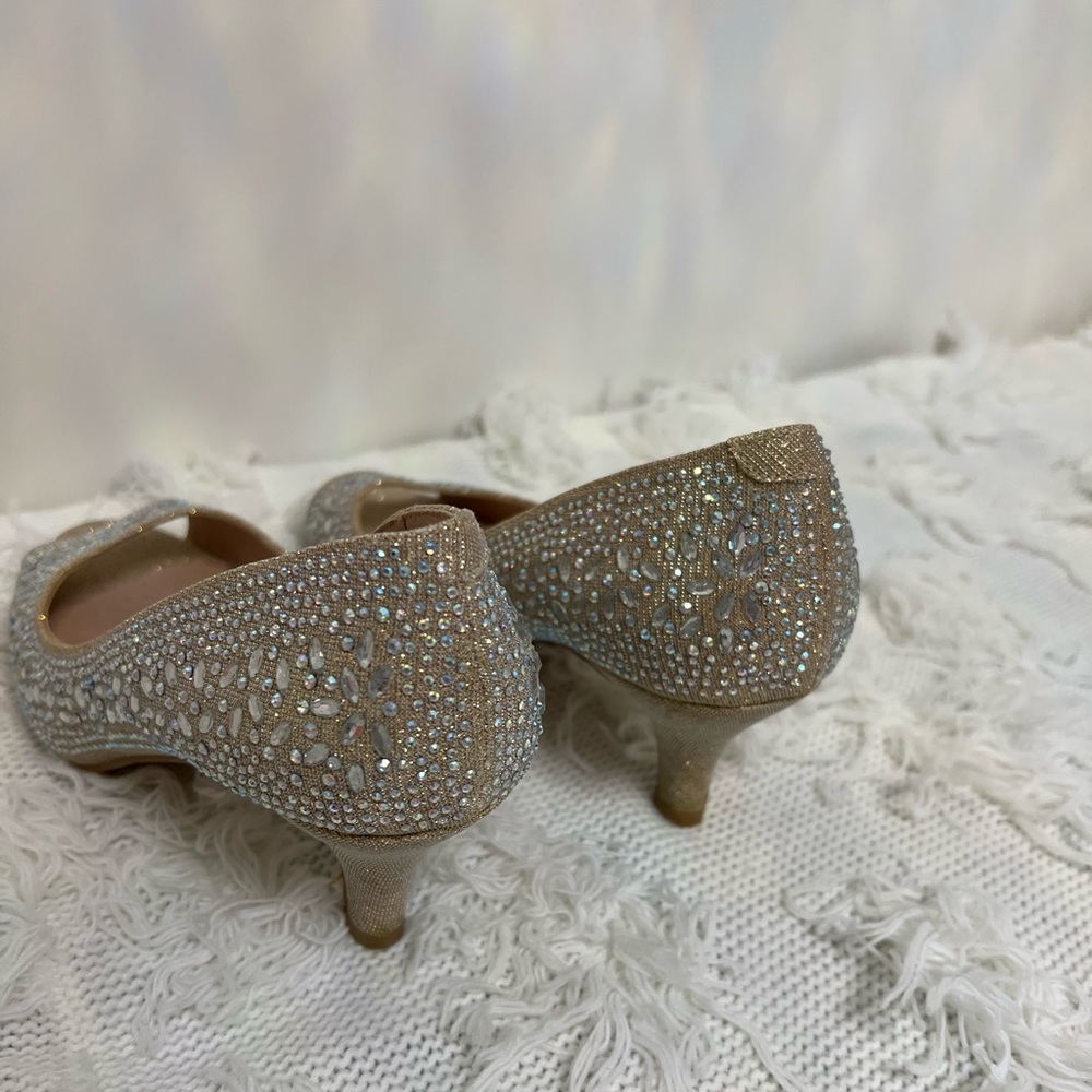 Sparkly, gold “your party shoes”